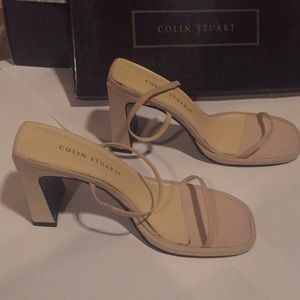 Colin Stuart Slide Wedge Heel Cream
